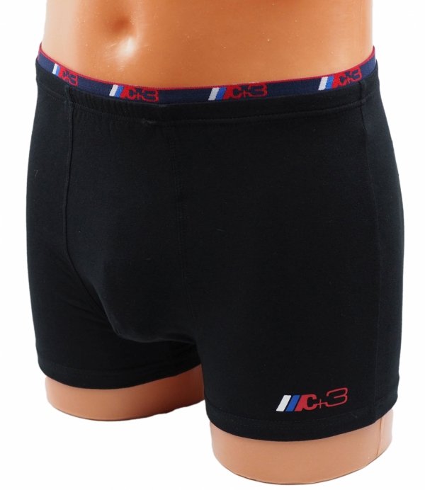 Czarne bokserki męskie, jakość firmy C+3 roz XL, wysoka zawartość bawełny.
