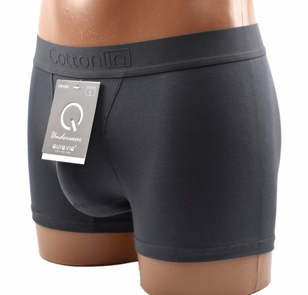 Auravia Cotton In – grafitowe bokserki męskie 95% bawełny, rozmiar L