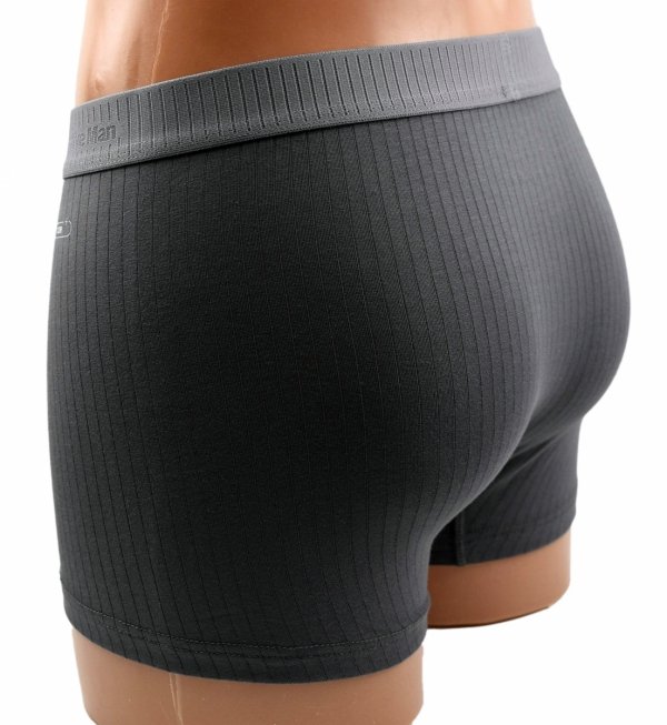 Bokserki męskie Auravia grafitowe–prążkowane, 95% bawełny, classic fit, rozmiar 2XL