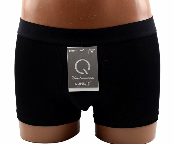 Auravia Cotton In–czarne bokserki męskie 95% bawełny, komfort, rozmiar 2XL