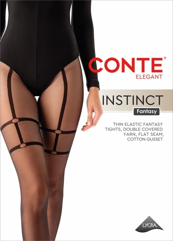 Rajstopy CONTE INSTINCT 30 Den z imitacją pończoch z podwiązkami to idealny dodatek, który podkreśli Twoją sylwetkę i doda uwodzicielskiego charakteru każdej stylizacji.