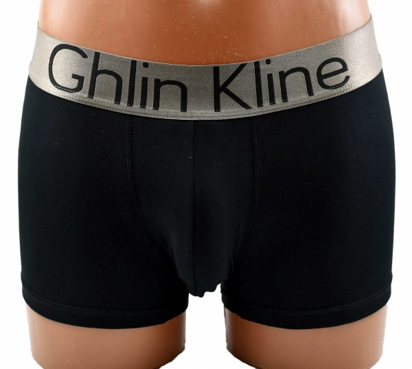 Bawełniane bokserki męskie Aura.Via – czarne z ozdobnym pasem Ghlin Kline, XL