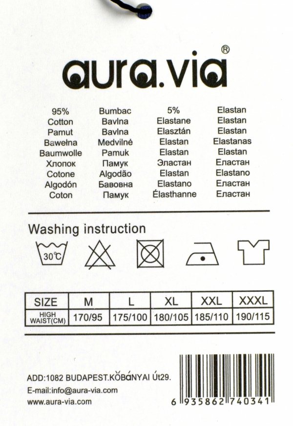 Bokserki męskie Aura.Via czarne z połyskującym pasem, rozmiar L