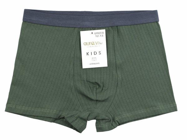 Chłopięce bokserki Aura.Via KIDS zielone–bawełna 95% rozmiar 14-15  lat
