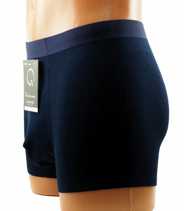 Bokserki męskie Aura.Via – granatowe, bambusowe i przewiewne, rozmiar XL