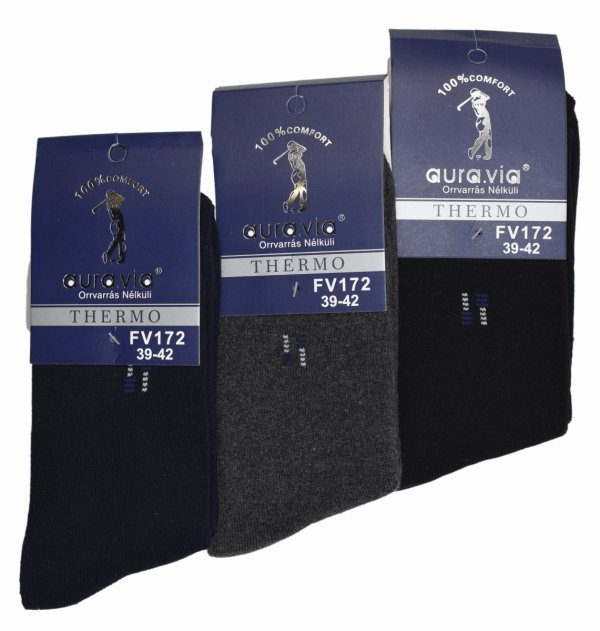 Męskie skarpety AURAVIA Thermo to nie tylko ochrona przed zimnem, ale też symbol klasy. Ciepłe, miękkie i eleganckie, z delikatnym znaczkiem, który mówi: „komfort w najlepszym wydaniu”.