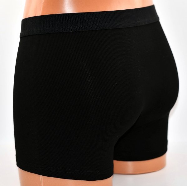 Czarne bambusowe bokserki prążkowane Aura.Via Comfort Pro, rozmiar 2XL