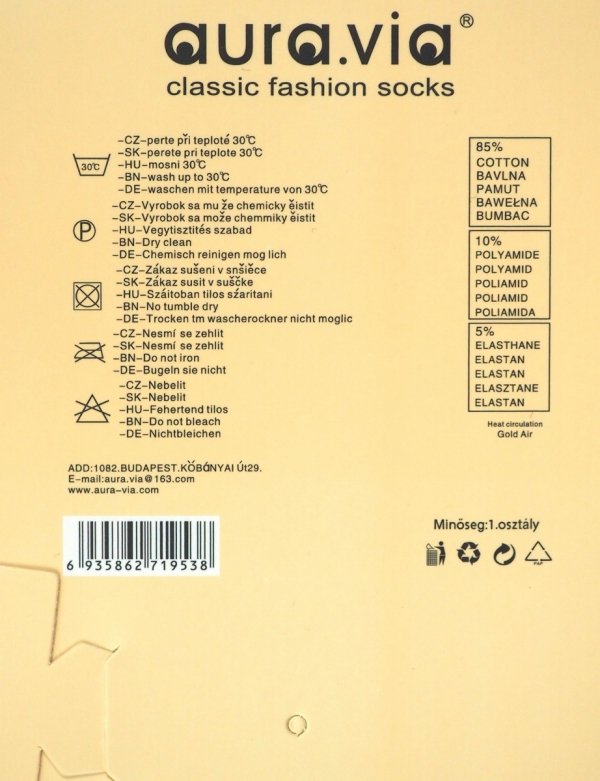 Stopki bawełniane klasyczne, urocze koty mix kolor 3 pary 35-38 AuraVia