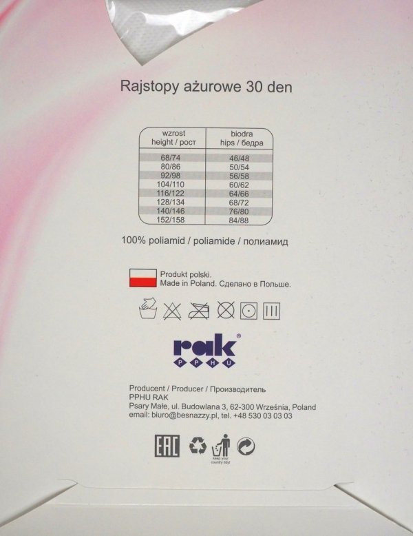 Rajstopy dziecięce Olivia 20 DEN gładkie.116/122
