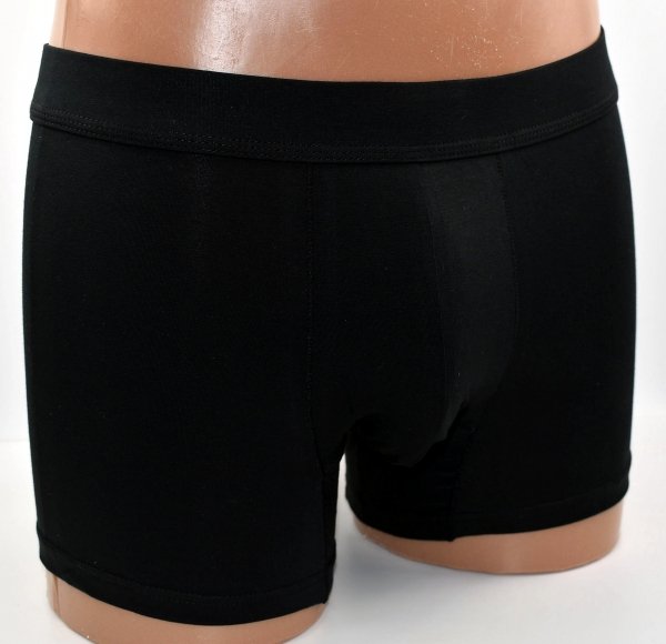 Bokserki męskie czarne gładkie komfortowe–bawełna 95%,rozmiar L