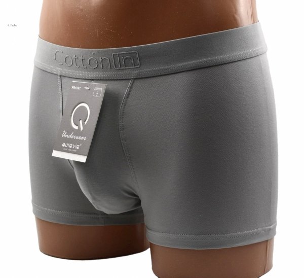 Wygodne bokserki jasnoszare Auravia–miękka bawełna 95%, rozmiar L