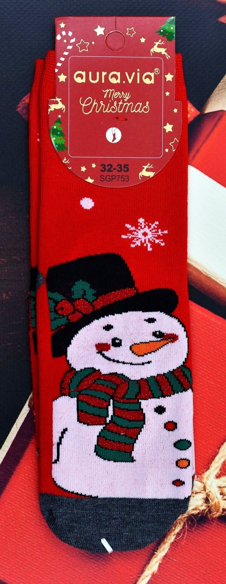 Świąteczne skarpety Aura.Via z brokatem–wyjątkowy blask na zimę 32-35