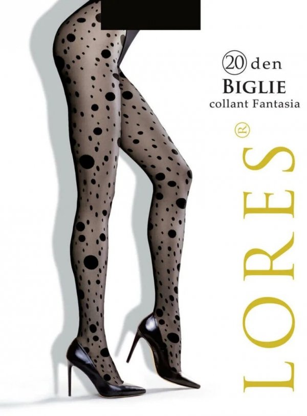 Lores BIGLIE 20 DEN to rajstopy w groszki, które dodają stylizacji charakteru.
