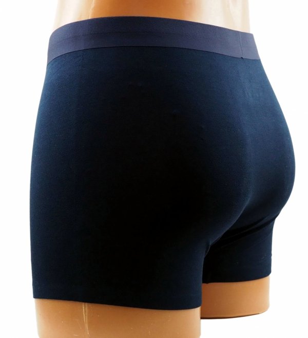 Bokserki męskie Aura.Via – granatowe, bambusowe i przewiewne, rozmiar XL