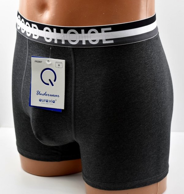 Aura.Via – ciemnoszare bokserki męskie z szeroką gumką GOOD CHOICE, rozmiar XL