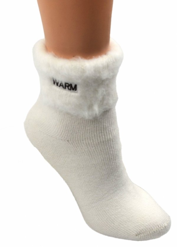 Ciepłe zimowe skarpety damskie AURAVIA WARM w kolorze śmietankowym 35-38