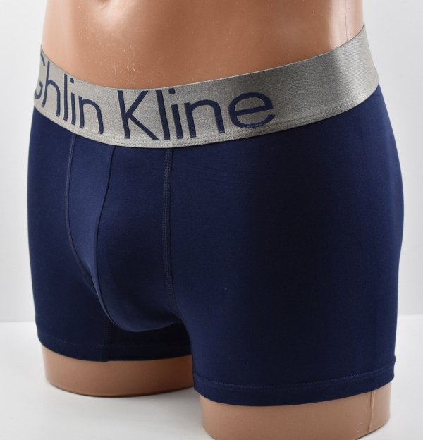 Niebieskie bokserki męskie Aura.Via Ghlin Kline–złota gumka, bawełna, rozmiar L