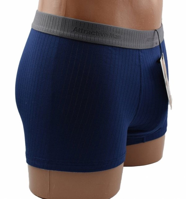 Prążkowane bokserki Auravia–niebieskie, classic fit, płaskie szwy, rozmiar 6XL