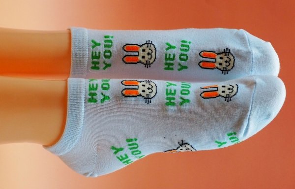 Bawełniane stopki Auravia „HEY YOU!” niebieskie, 38-41