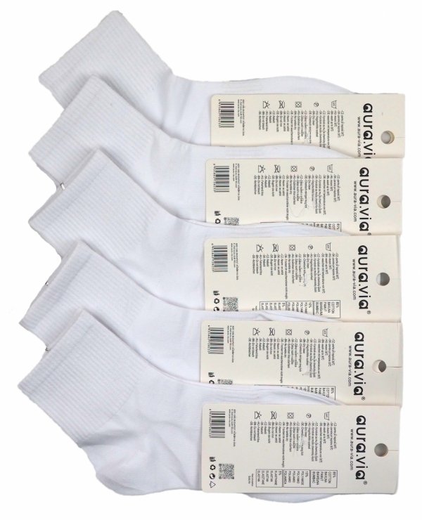 Wykonane z wysokiej jakości bawełny skarpety za kostkę w rozmiarze 38-41. Zestaw 5 par w kolorzWykonane z wysokiej jakości bawełny białym - Model NZS1030