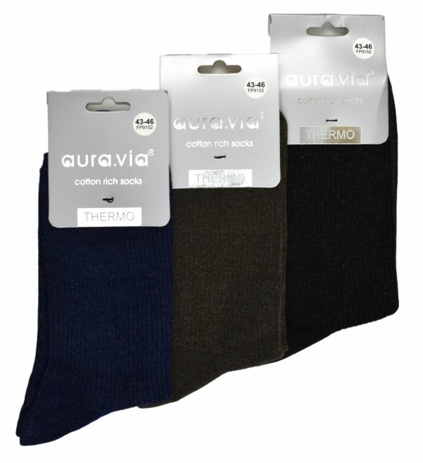Męskie skarpety AURAVIA Thermo – bawełniane, ciepłe i oddychające. Idealne na zimę, zapewniają komfort i suchość stóp przez cały dzień.