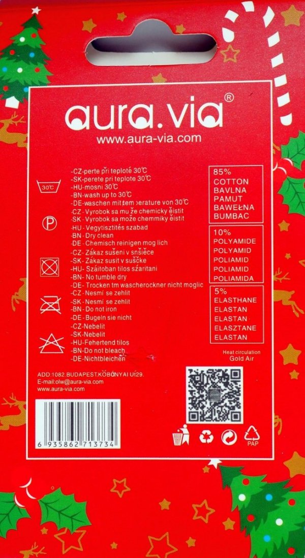 Skarpetki bawełniane, motyw świąteczny. Śmieszny wzór :) Wykonane w rozmiarze 43-46 firmy Aura.Via