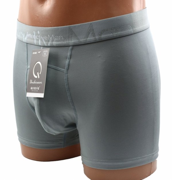 Bokserki męskie Auravia–niebieskie, bambus 85%, pas AttractiveMan, rozmiar 2XL