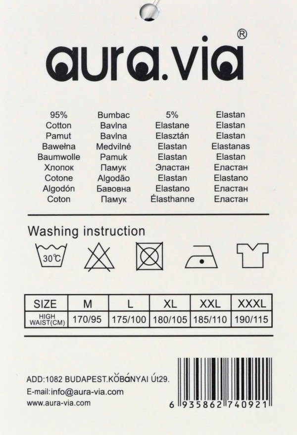 Bokserki męskie Aura.Via PERSIST–szare,bawełniane,srebrny pas z żółtą lamówką,M