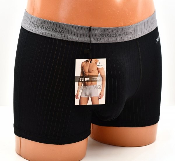 Prążkowane bokserki Auravia–czarne, classic fit, płaskie szwy, rozmiar 2XL