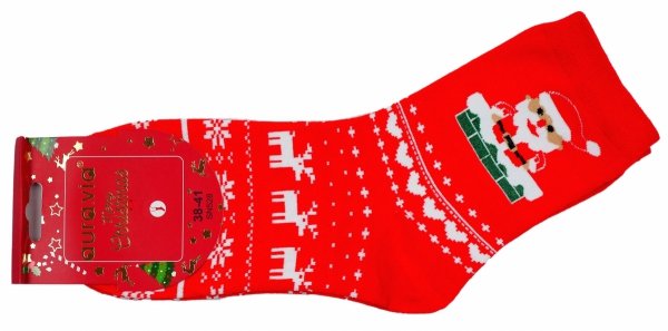Skarpety świąteczne 38-41 AuraVia,skarpetki gwiazdka unisex mikołaj prezent
