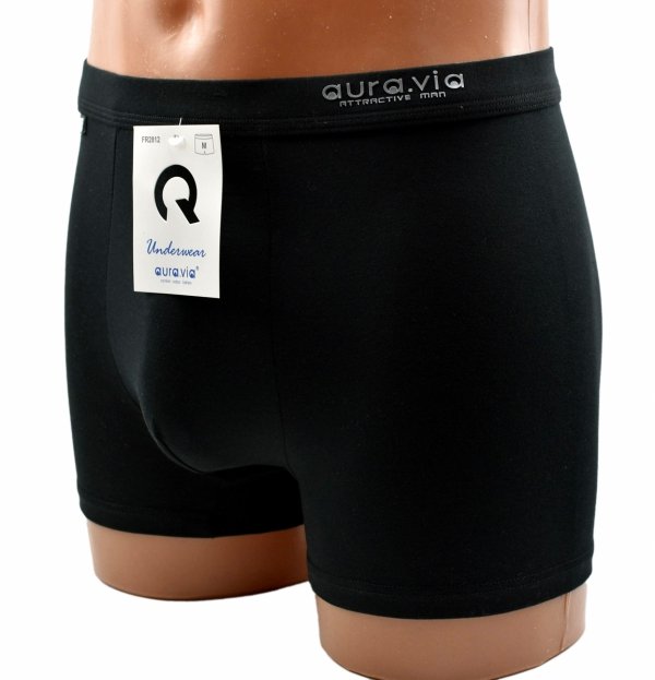 Czarne bokserki męskie Auravia–95% bawełny, gładkie i wygodne, rozmiar L
