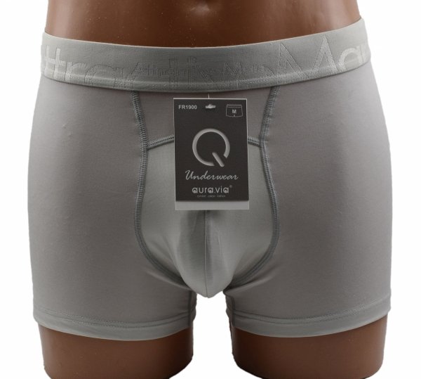 Gładkie bokserki Auravia AttractiveMan  szaroperłowe–wygoda, rozmiar L