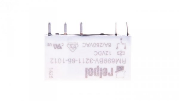 Przekaźnik miniaturowy 1P 6A 12V DC wersja pionowa 2613704 PCB AgSnO2/Au RM699BV-3211-85-1012