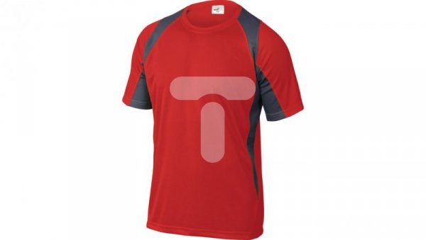 T-Shirt czerwono-szary z poliestru (100) 160G szybkoschnący rozmiar XL BALIRGXG