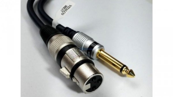 Kabel przyłącze mikrofonowe gn.XLR 3p/wt.Jack 6,3 mono MK17 /1,0m /