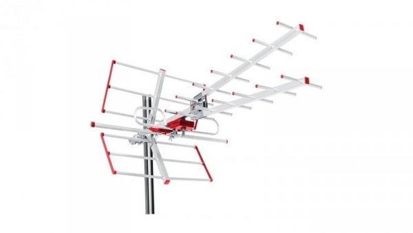 Antena zewnętrzna TV DVB-T/T2 H.265 HEVC Combo UHF VHF aktywna max 100dBµV Maclean MCTV-855A filtr Lte