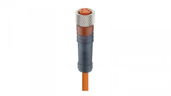 Kabel konfekcjonowany jednostronnie M8 4-pinowy żeńskie proste złącze z samoblokującym gwintem czarny PVC RKMV 4-07/5 M
