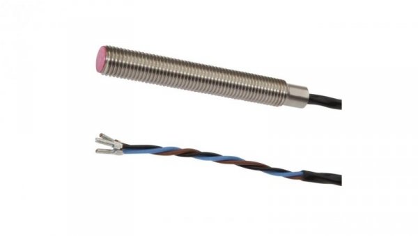 Czujnik indukcyjny M8x1 dł: 60mm zabudowany Sn: 2mm 10-30V DC 140stC PNP NO kabel 5m Teflon IP50 stal nierdzewna IB0801T1BF