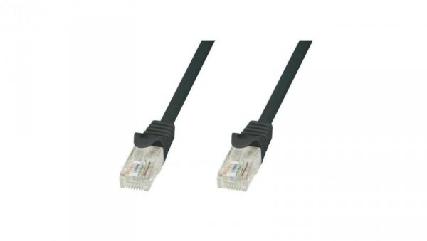 Patch cord Cat5e UTP 0,5m czarny CCA