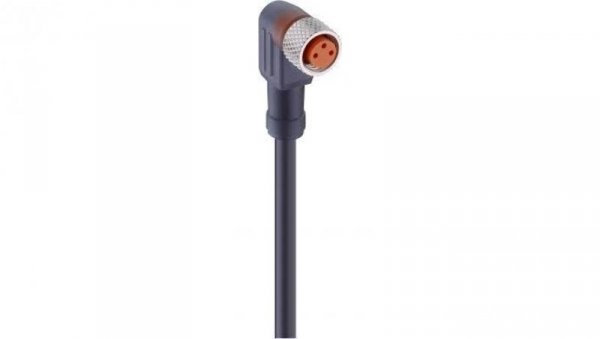 Kabel konfekcjonowany M8 jednostronnie zakończony 3-pinowy złącze żeńskie kątowe +LED samoblokujący gwint RKMWV/LED A 3-224/10 M