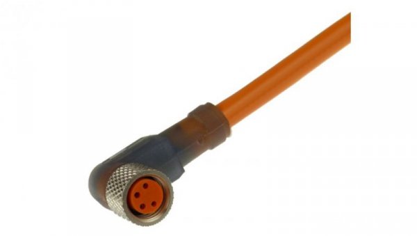 Kabel konfekcjonowany M8 jednostronnie 4-pinowy złącze żeńskie kątowe samoblokujące gwintowane PVC RKMWV 4-07/2 M