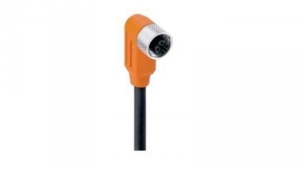Kabel konfekcjonowany M12 4-pinowy złącze żeńskie kątowe gwintowane kodowanie A ekranowany PUR czarny RKWTS 4-288/5 M