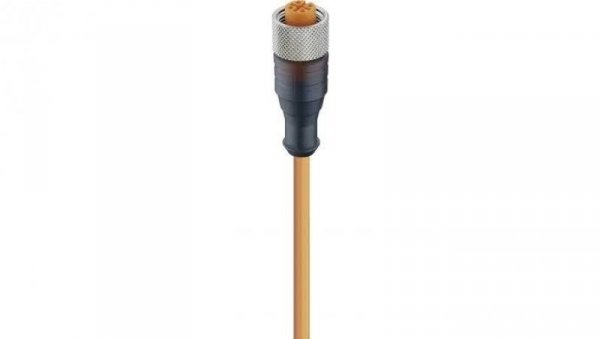 Kabel konfekcjonowany jednostronnie M12 4-pinowy złącze żeńskie proste z gwintem samoblokującym PVC pomarańczowy RKT 4-07/30 M
