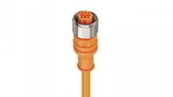 Kabel konfekcjonowany jednostronnie złącze M12 5-pinowe proste żeńskie PVC pomarańczowy PRKT 5-56/5 M
