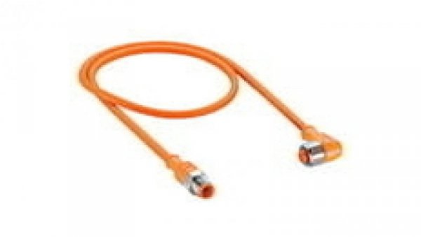Kabel konfekcjonowany obustronne złącze M12 4-pinowe męskie proste żeńskie kątowe PVC pomarańczowy PRST 4-PRKWT 4-07/5 M