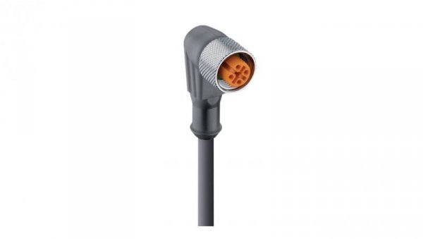 Kabel konfekcjonowany jednostronnie zakończony złącze M12 żeńskie kątowe 4-pinowe z gwintem samoblokującym PUR RKWT 4-225/10 M