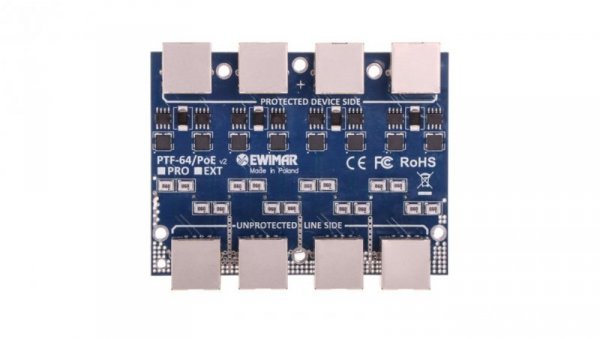4-kanałowy moduł ogranicznika przepięć sieci LAN Gigabit Ethernet, PTF-64-ECO/PoE