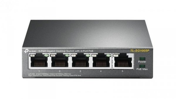Switch TP-LINK TL-SG1005P (5x 10/100/1000Mbps)