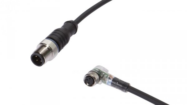 Złącze do samokonfekcjonowania M8 żeńskie 3-pinowe kątowe M12 męskie 3-pinowe proste 3x0,34mm² PUR wyświetlacz LED IP67 VK060F82