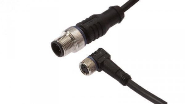 Złącze do samokonfekcjonowania M8 kątowe żeńskie 3-pinowe M12 męskie proste 3-pinowe 3x0,34mm² PUR 60V IP67 VK150F80